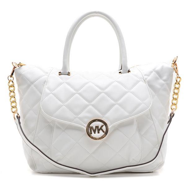 michael kors satchel - fulton vattert hvit Nettbutikk ypzd8